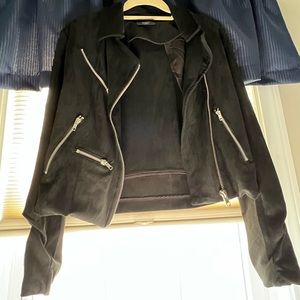 Vici Black Jacket with Silver Zippers